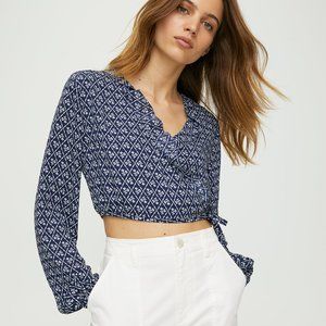 Aritzia Sunday Best Gigi Blouse blue print size S